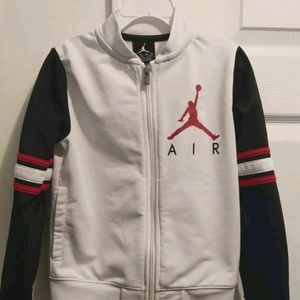 Air Jordan White Black Athletic Active Zip Jacket